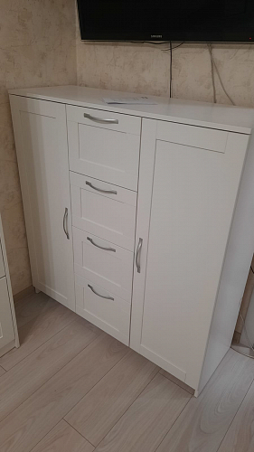 Комод Сириус 117х123 2 двери / 4 ящика белый фото покупателя 1